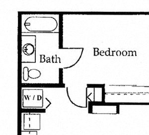 Floorplan Photos Gallery 1 bedroom 1 bathroom floorplan at University West Apartments in Flagstaff, AZ